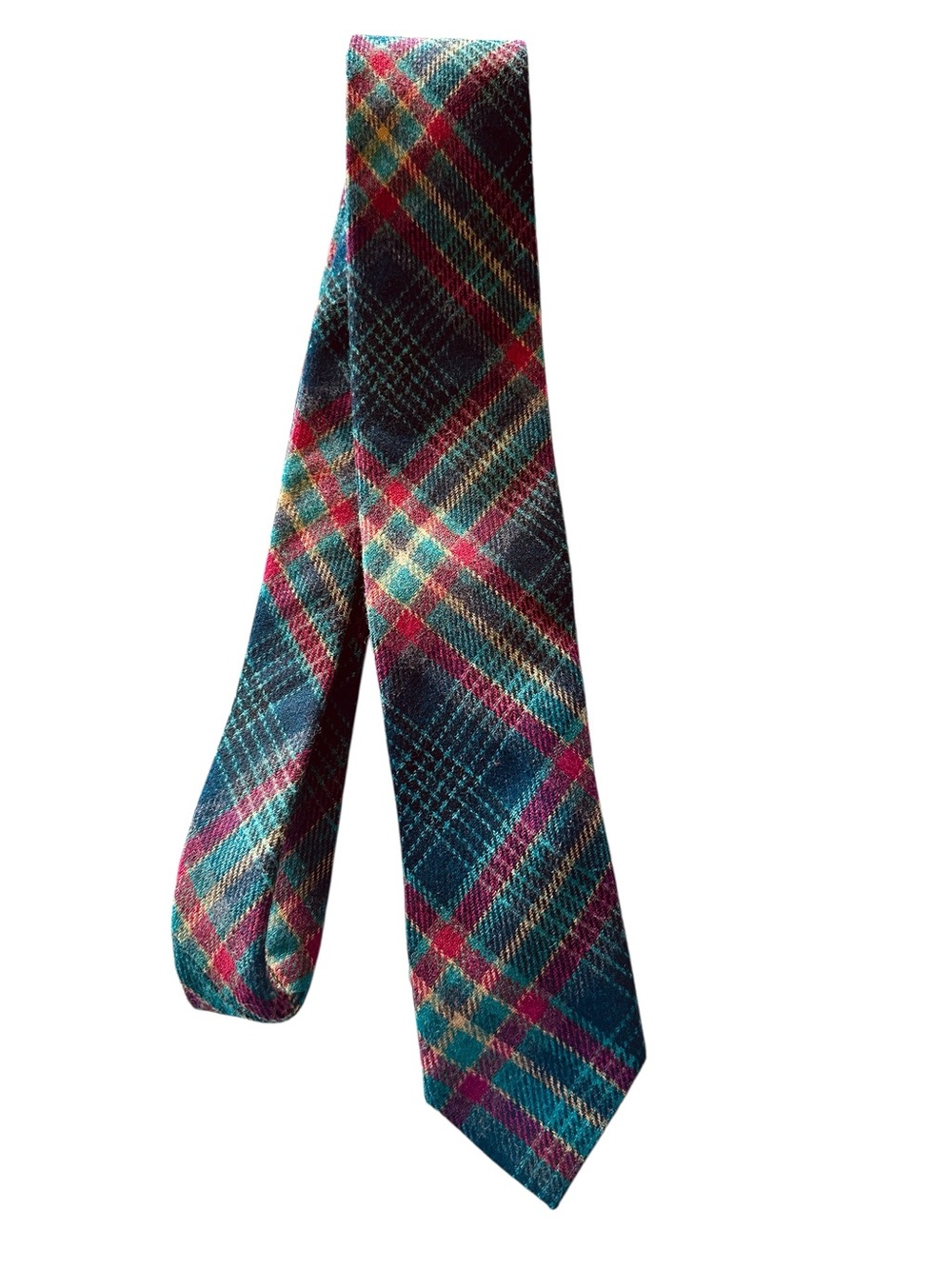Egara Mens Slim Tartan Plaid Wool Blend Tie
